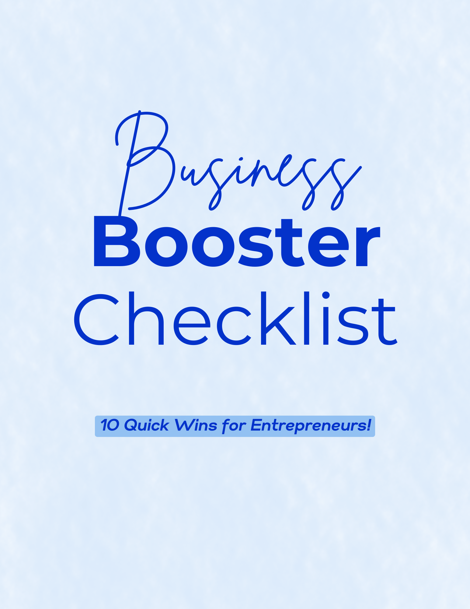 Business Booster Checklist – iBelieve Enterprises