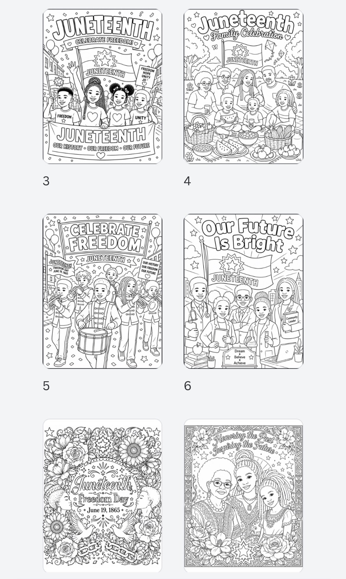 Free Juneteenth Coloring Pages Printable Pack | 8 Pages