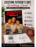 Custom Father’s Day Magazine Cover Greeting Card with QR Code | Personalized Dad Gift | Voice Message or Video Card