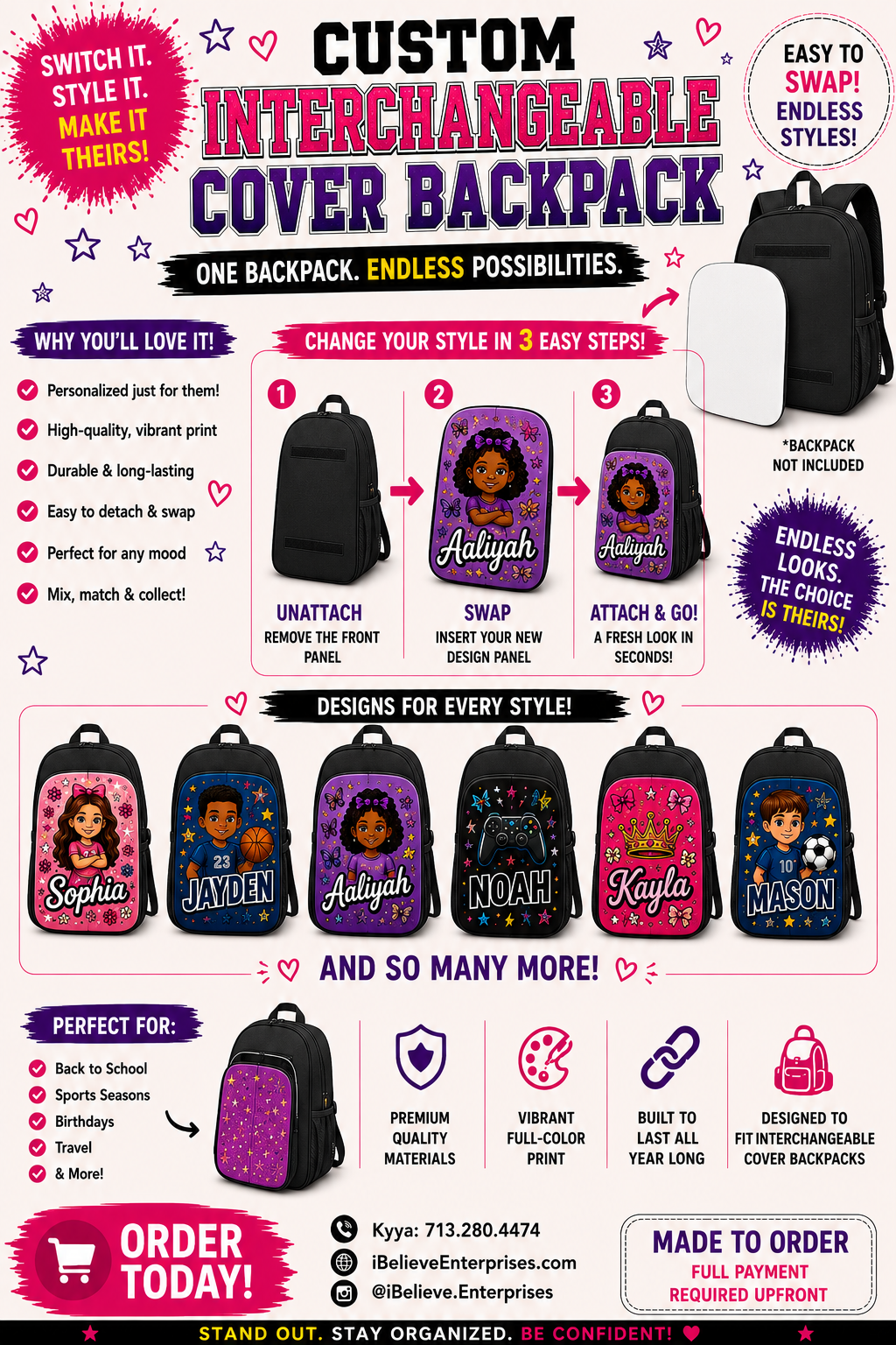 Interchangeable Cover Backpack